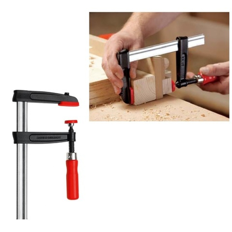 Струбцина из ковкого чугуна с надежной деревянной ручкой 1250/120, 5.5 кН BESSEY BE-TP125S12BE