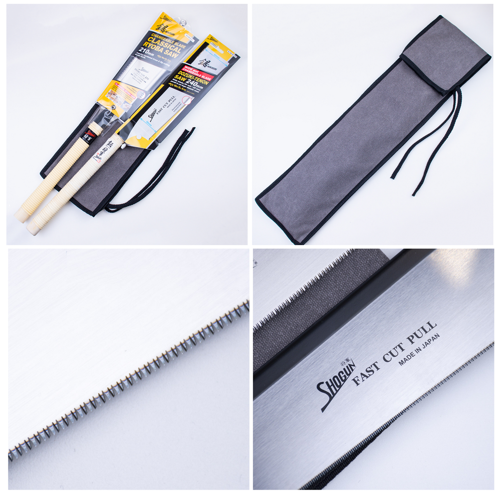 Новинка! Набор пил японских 2 шт Shogun N 4: пила обушковая универсальная Dozuki 240 мм, пила двусторонняя Ryoba 210 мм М00025008