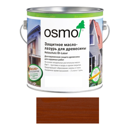 Защитное масло-лазурь для древесины для наружных работ OSMO 703 Махагон 0,75 л Holzschutz Ol-Lasur Osmo-703-0,75 12100004