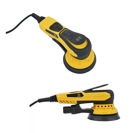 Новинка! Электрическая эксцентриковая шлифовальная машинка ручная Schtaer с пылеотводным шлангом и тормозом тарелки 220 В 0,35 кВт диск 125 мм эксцентрик 5 мм SCH-02-125-5.0
