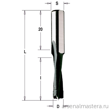 Фреза HW для дюбельного фрезера MAFELL 6 x 30 x 58 Z2 S8 RH CMT 312.060.11