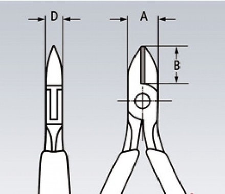 Кусачки боковые (Бокорезы) для электроники 125 мм, обливные ручки KNIPEX KN-7502125
