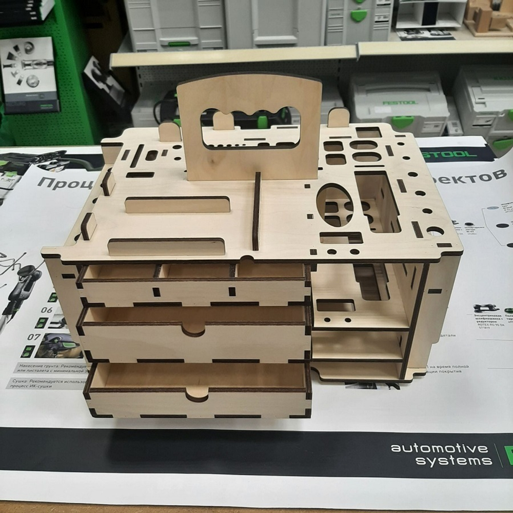 Вкладыш органайзер деревянный (подходит для систейнера Festool  SYS3 M 337) ArMa-18