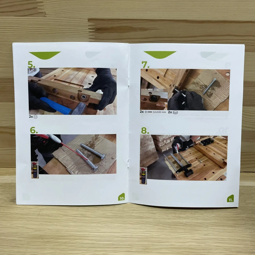 Новинка! Чешский верстак PINIE HeavyDuty накладной столярный деревянный 620 х 350 х 85 мм, столешница из массива бука 40 мм, 1 тиски York, 8 отверстий 20 мм под фиксаторы WT3D20