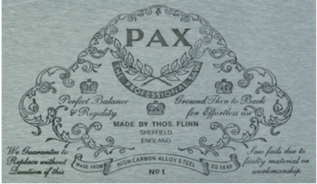 ХИТ! Английская пила фанеровочная обушковая Pax Inlay Saw 76мм (3 дюйм) 20 tpi Thomas Flinn PAX INLAYING SAW М00005135
