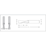 Фреза спиральная компрессия Z 2 / 2 D 12 x 32 L 80 хвостовик 12 ДСП шпон DIMAR 1743359