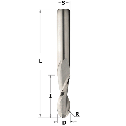 Фреза спиральная монолитная 12 x 35 x 80 Z2 S12 RH CMT 199.120.11
