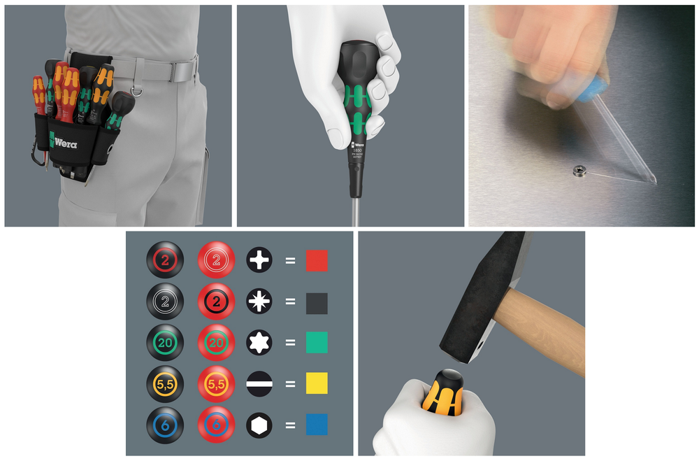 АКЦИЯ ИЮНЬ 2026! Набор отвёрток 8 предметов Wera 9621 SET 2 Kraftform Ball-Grip, PH 1x80 мм, PH 2x100 мм, SL 1x6x100 мм, SL 1x5.5x100 мм, PH 1x80 мм, PH 2x100 мм, SL VDE 0.6x3.5x100 мм, в поясной сумке из 5 отделений WE-136033