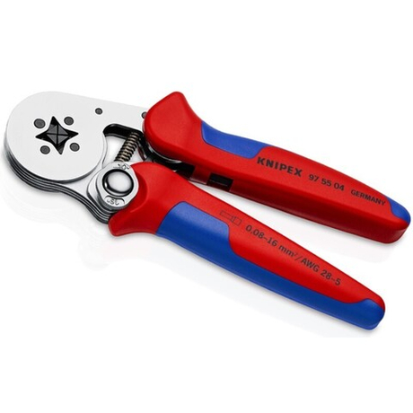 Пресс-клещи для контактных гильз DIN 46228 1+4, обжим квадрат, боковые, 1 гнездо KNIPEX KN-975504