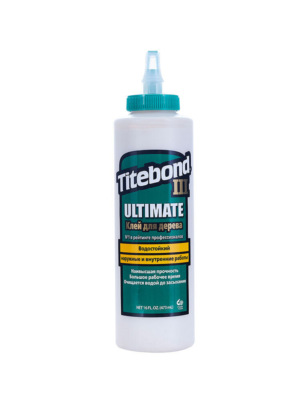 ХИТ! Клей повышенной влагостойкости Titebond III Ultimate Wood Glue 1414 полупрозрачный кремовый 473 мл TB1414