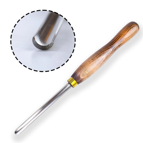 Новинка! Резец токарный профессиональный Crown HSS, Spindle Gouge European Style 2312W, рейер чистовой кованый, 13 мм, рукоять 216 мм, для точения в центрах, формирование валиков, выкружек М00002923