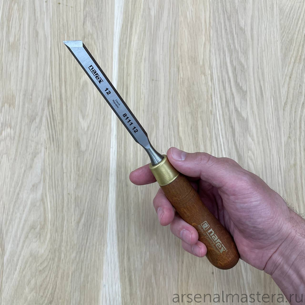 ЛЕТОМ НИЖЕ ХИТ! Стамеска косая правая с ручкой 12 мм Wood Line Plus Narex 811112