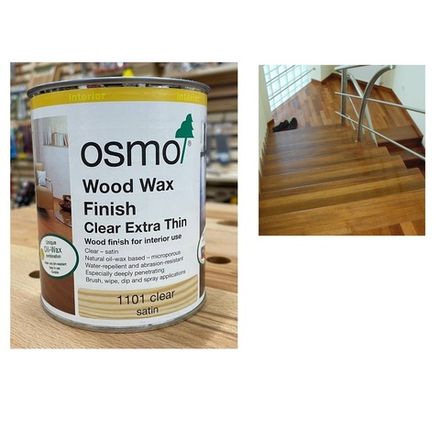 Масло с воском для твердых пород древесины Osmo 1101 Бесцветное шелковисто-матовое 0,75 л Klarwachs для внутренних работ Osmo-1101-0.75 10200001