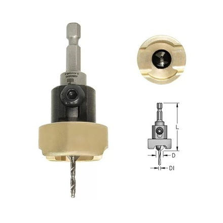 Зенковка оправка коническая с ограничителем БЕЗ ВМЯТИН D 12,7 сверло 4,4 универсальная WPW ABB4404SC