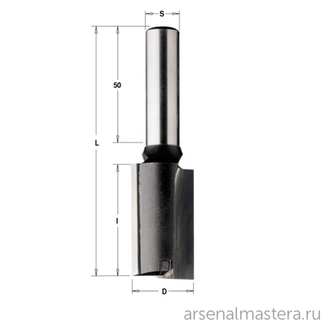Фреза пазовая с торцевым зубом Z2+1 серия 177 S= 12 x 50 D= 24 x 35 x 90 RH CMT 177.240.11