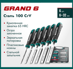 Новинка! Набор стамесок-долот с двухкомпонентной рукояткой 6 шт. KRAFTOOL GRAND-6 6, 12, 16, 20, 25, 32 мм, в кейсе 1818-H6