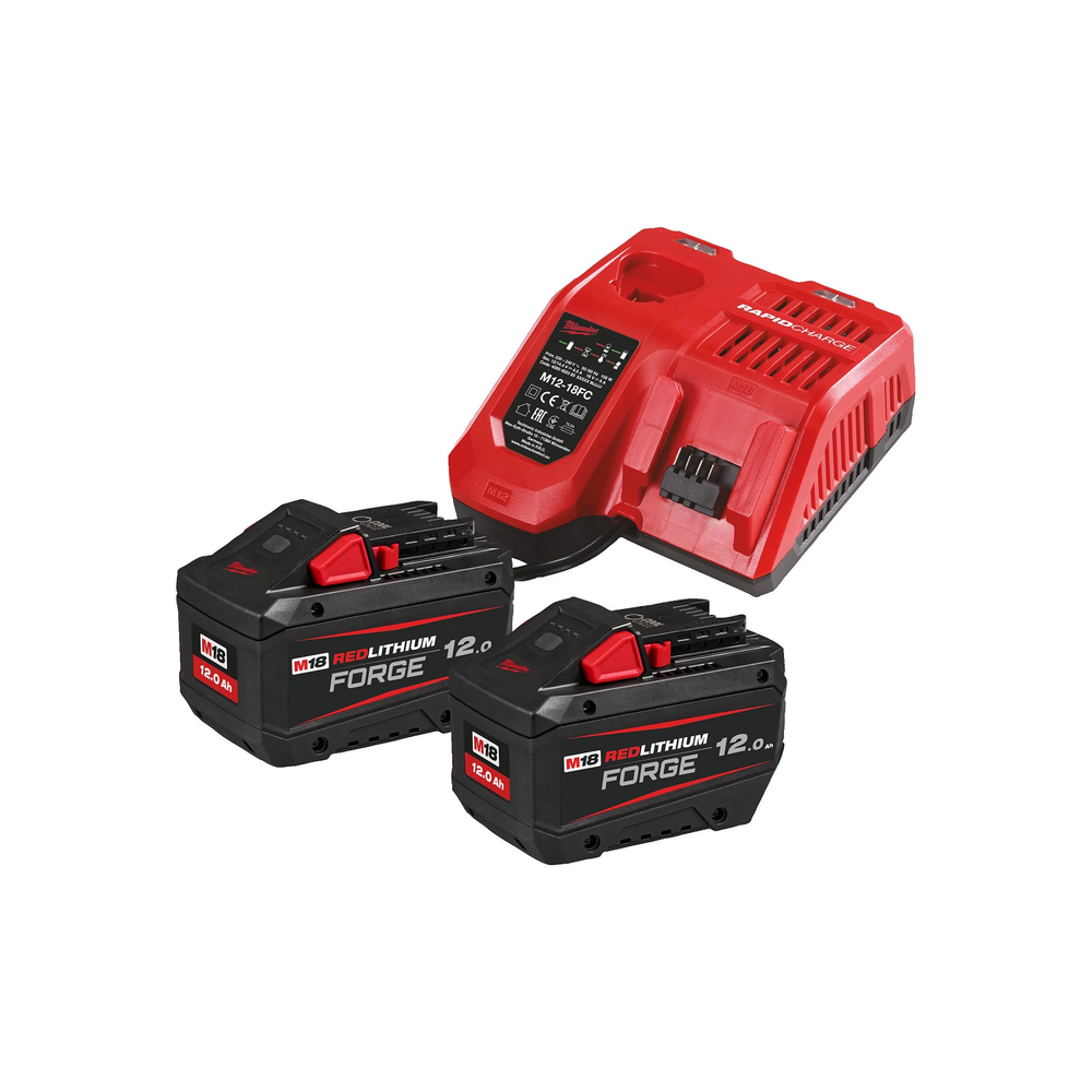 Новинка! Энергокомплект Milwaukee M18 FORGENRG-122: ДВА Аккумулятора M18 FB12 12.0 Ач FORGE, M12-18 FC Зарядное устройство 4933498610