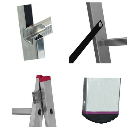 Двухсекционная выдвижная лестница алюминиевая CORDA 2 х 11 KRAUSE 012111