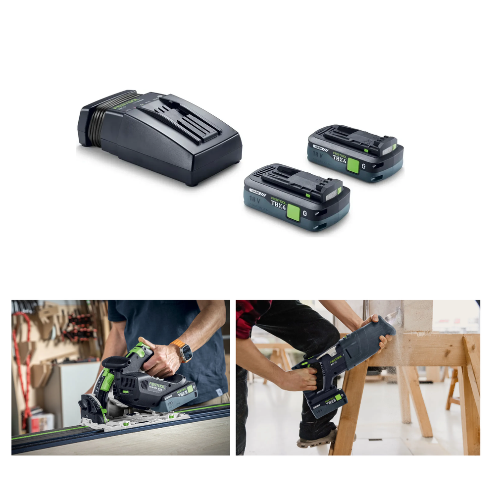 Новинка 2026! Энергокомплект стартовый FESTOOL 18V 2xTBX8/SCA16, ДВА Аккумулятора BP 18 TBX 8 ASI, Быстрозарядное устройство SCA 16 578892