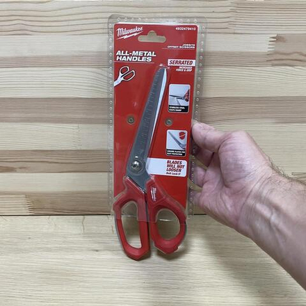 ХИТ! Ножницы изогнутые повышенной прочности HEAVY DUTY для различных видов работ Offset scissors 230 мм MILWAUKEE 4932479410