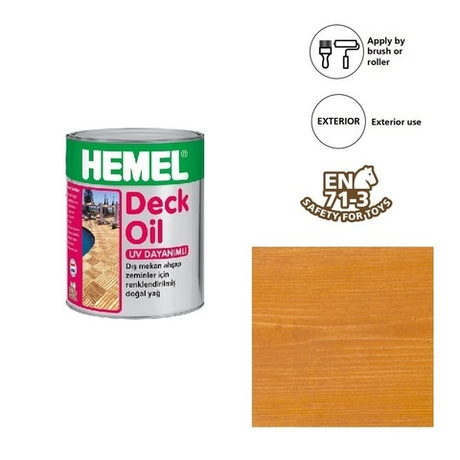 АКЦИЯ ВРЕМЯ ПОКУПАТЬ! Масло для террас для наружных работ Deck Oil Ироко, 0,75 л 3112H HEMEL 311275
