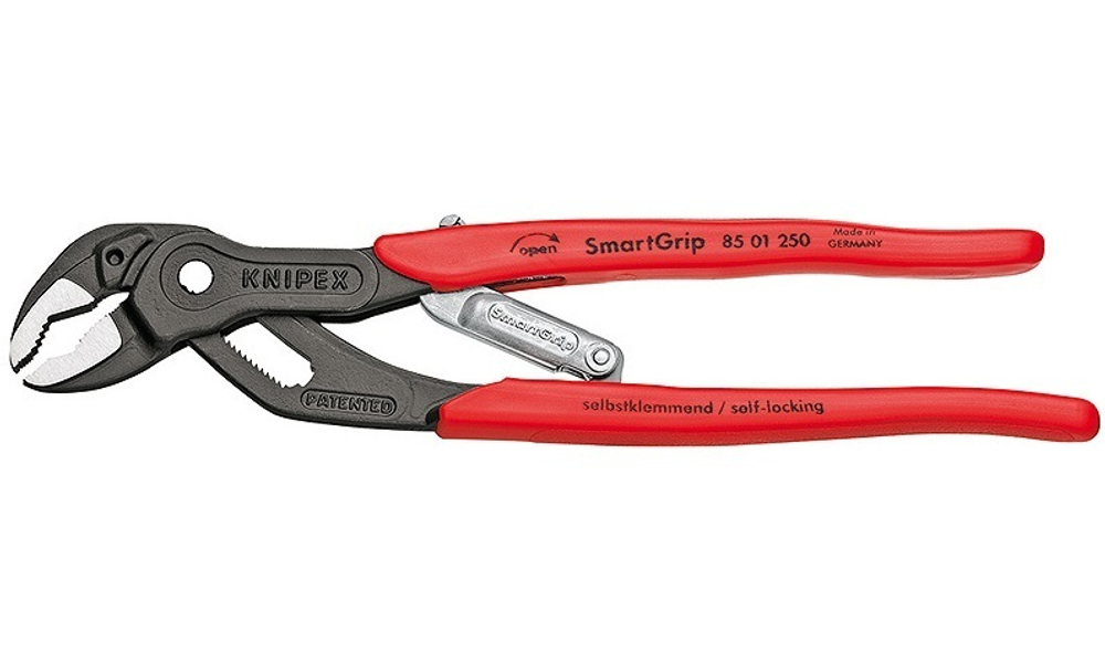 2025 ВЫГОДНЕЕ ХИТ! Сантехнические клещи SmartGrip 250 мм переставные с автоустановкой, зев 32 мм, фосфатированные, 85 01 250 KNIPEX KN-8501250