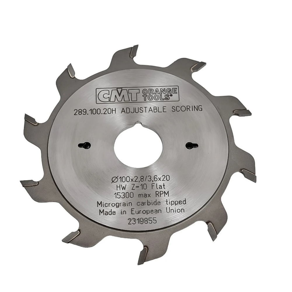Новинка! Диск пильный 100 x 20 x 2,8 - 3,6 / 15 гр  FLAT Z 10 /10 Сэндвич Industrial adjustable scoring blades CMT 289.100.20H