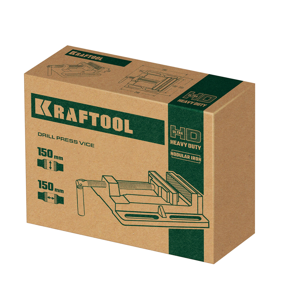 Новинка! Станочные сверлильные тиски KRAFTOOL 150 мм, для закрепления деталей при обработке на фрезерных, сверлильных, шлифовальных и других станках 32715-150