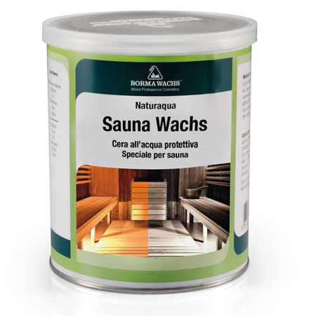 ХИТ! Воск для сауны, парной на водной основе 0,75 л Sauna прозрачный для внутренних и наружных работ Borma NAT3361RAL9002