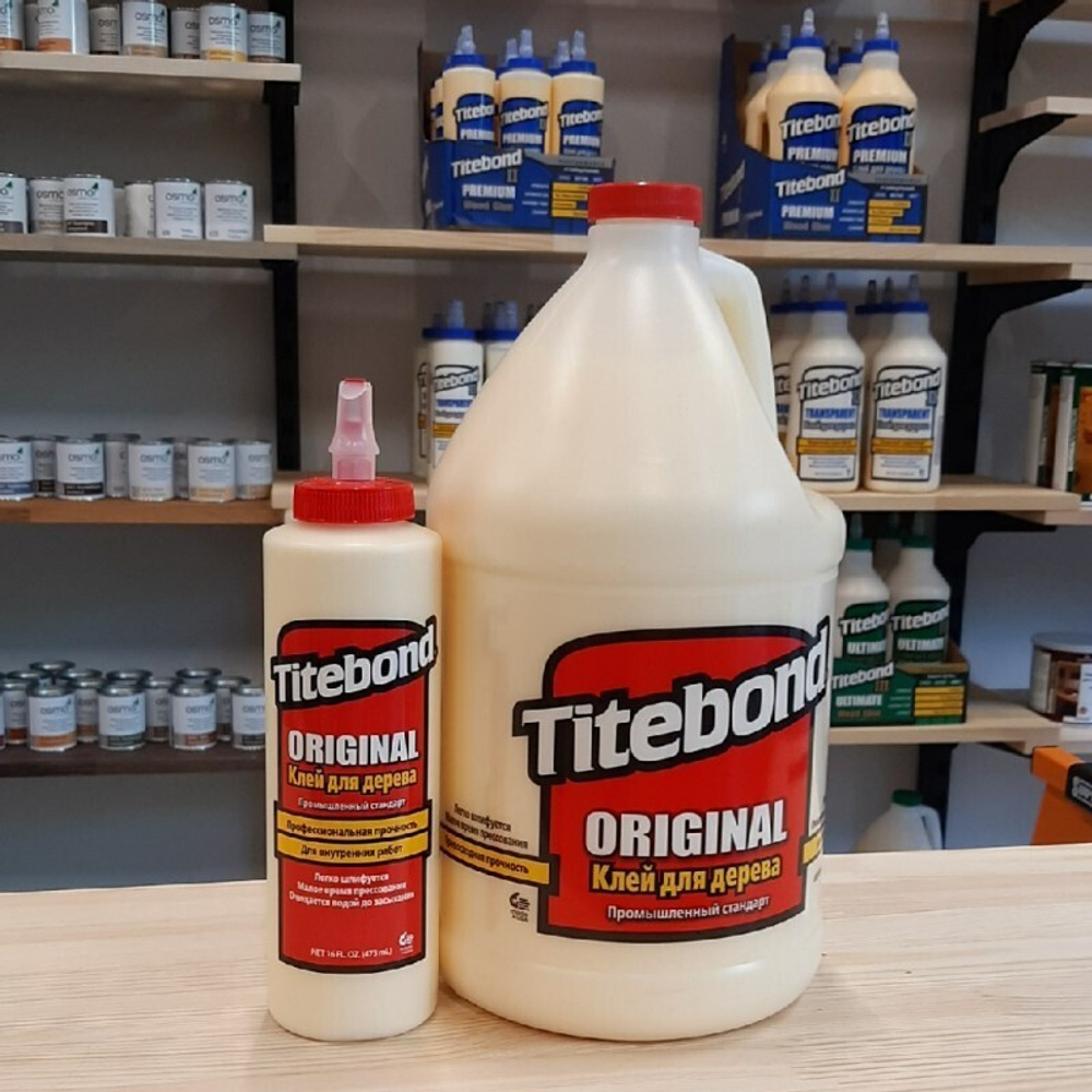 ВМЕСТЕ ДЕШЕВЛЕ ХИТ! Клей Titebond Original  Wood Glue 3,8 л ПЛЮС Клей Titebond Original  Wood Glue 473 мл TB5066-5064-AM