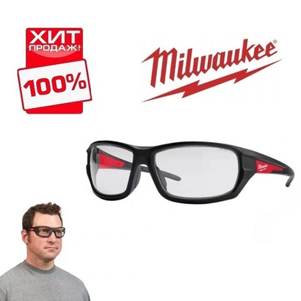 ХИТ! Очки защитные прозрачные PERFORMANCE MILWAUKEE 4932471883