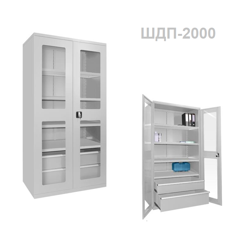 Новинка! Шкаф для документов Gresson 2000 х 1020 х 620 мм, 4 полки 1010х545х35 мм с шагом регулировки 50 мм и 2 ящика размер (внутренний) 925х525х100 мм / 925х525х220 мм с шагом регулировки 40 мм ШДП-2000