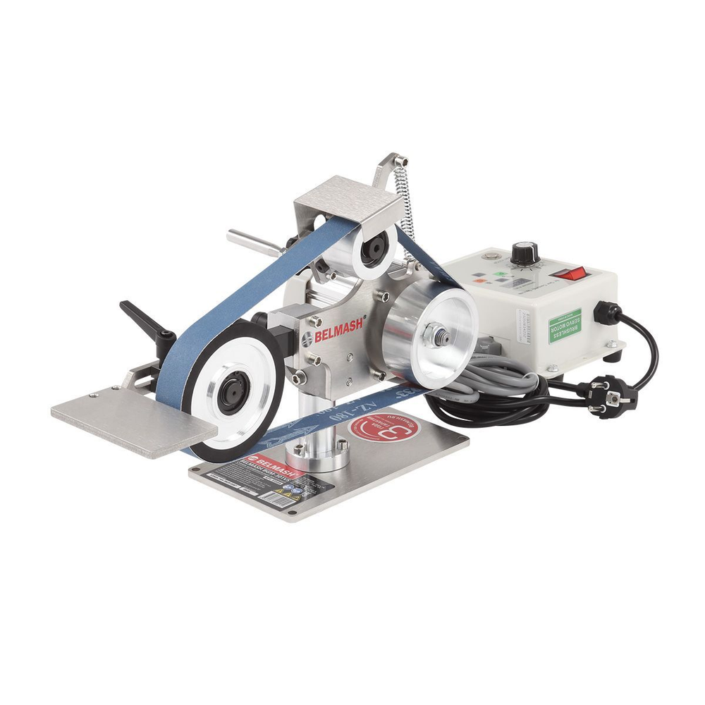Новинка! Станок шлифовальный ленточный BELMASH BGM-301VS 220В 0,6 кВт, для радиусной шлифовки, выборки в древесине, обработки торцов, фасонных элементов, шлифовки и заточки инструмента S350A
