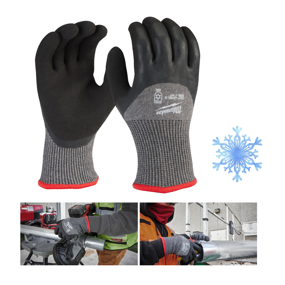 Новинка! Перчатки зимние с защитой от порезов MILWAUKEE Winter Cut level (Винтер Кат Левел) уровень 5/E, размер M / 8 4932479558