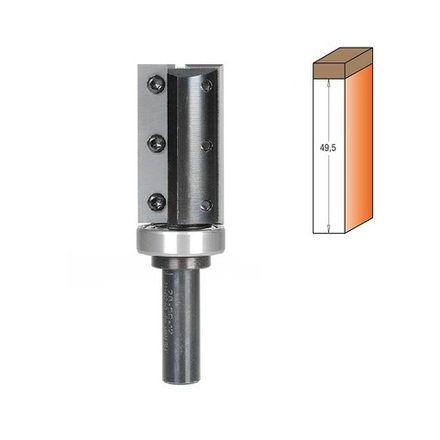 Фреза обгонная верхний подшипник сменные ножи HM Z2 S 12 D 28 x 50 L 100 RH CMT 652.786.11B