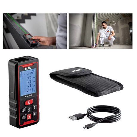 Новинка! Лазерный дальномер FLEX ADM 70 G, расчет длины, площади, объема, высоты 518956