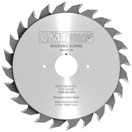 Новинка! Диск пильный 125 x 22 x 2,8 - 3,6 / 15 гр  FLAT Z 12 /12 Сэндвич Industrial adjustable scoring blades CMT 289.125.24K