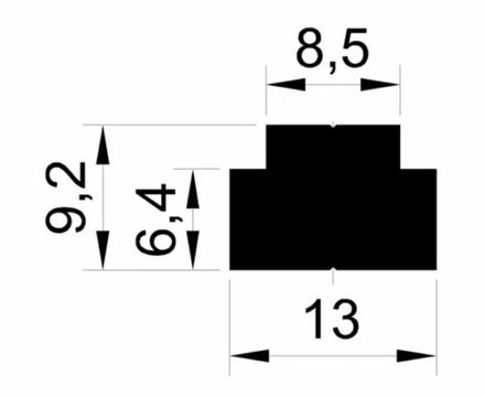 ХИТ! Профиль алюминиевый 13,1 х 9,2 длина 0,6 м цвет матовый серебристый для TR19 TR31 TR33 WOODWORK TR13.060