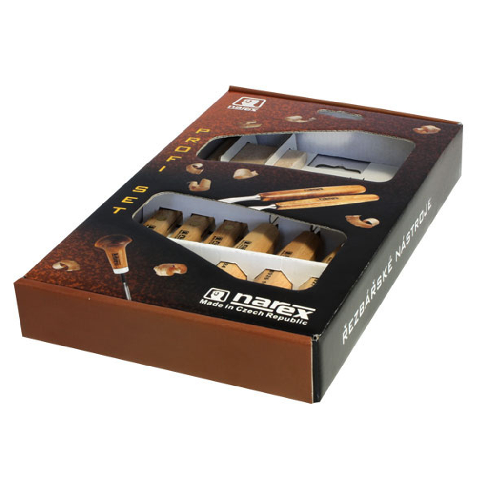 ЦЕНЫ НИЖЕ! Набор из 6 резцов + брусок Narex Standart в картонной коробке 8946 10 894610