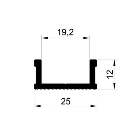 ХИТ! Профиль П - образный алюминиевый 25 х 12 длина 0,8 м цвет матовый серебристый WOODWORK TR25.080