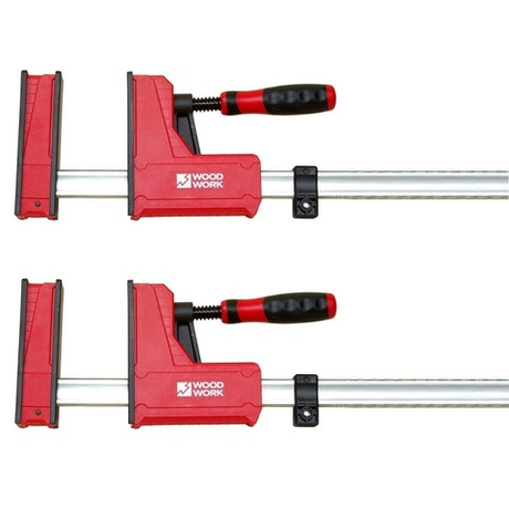 СКИДКИ ЧЕРНАЯ ПЯТНИЦА ХИТ! Комплект 2 шт Струбцины параллельные корпусные усиленные 1200 х 95 мм, усилие 600 кг Woodwork PCH-1295