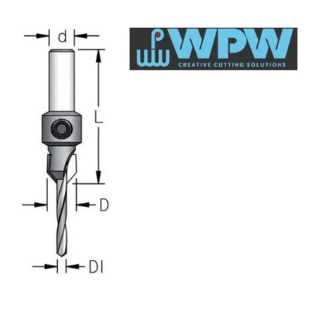 Зенковка оправка коническая D 10 со сверлом 3,6 мм WPW AC03605S