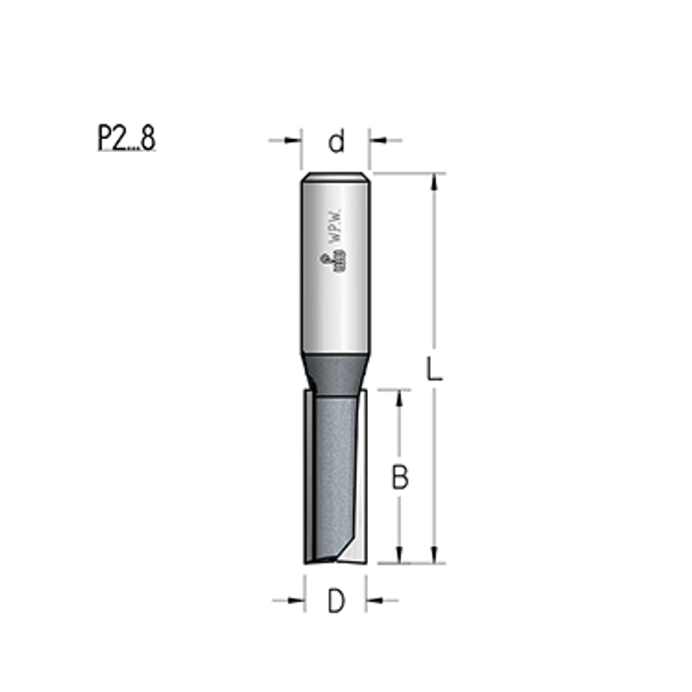 Новинка! Фреза пазовая 12 х 51 х 108 мм, Z2, хвостовик 12 мм WPW P281202