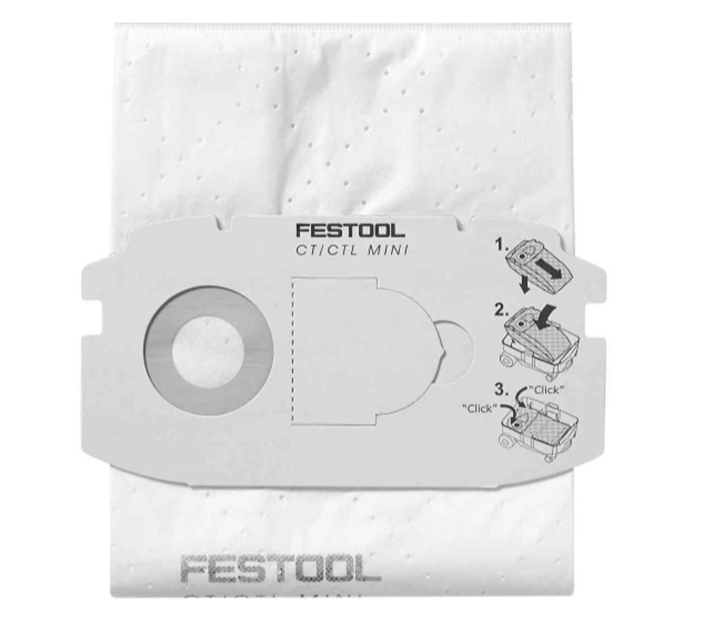 СКИДКИ ХИТ! Комплект из 5 шт Мешки - пылесборники FESTOOL SELFCLEANSC FIS-CT MINI/5 498410