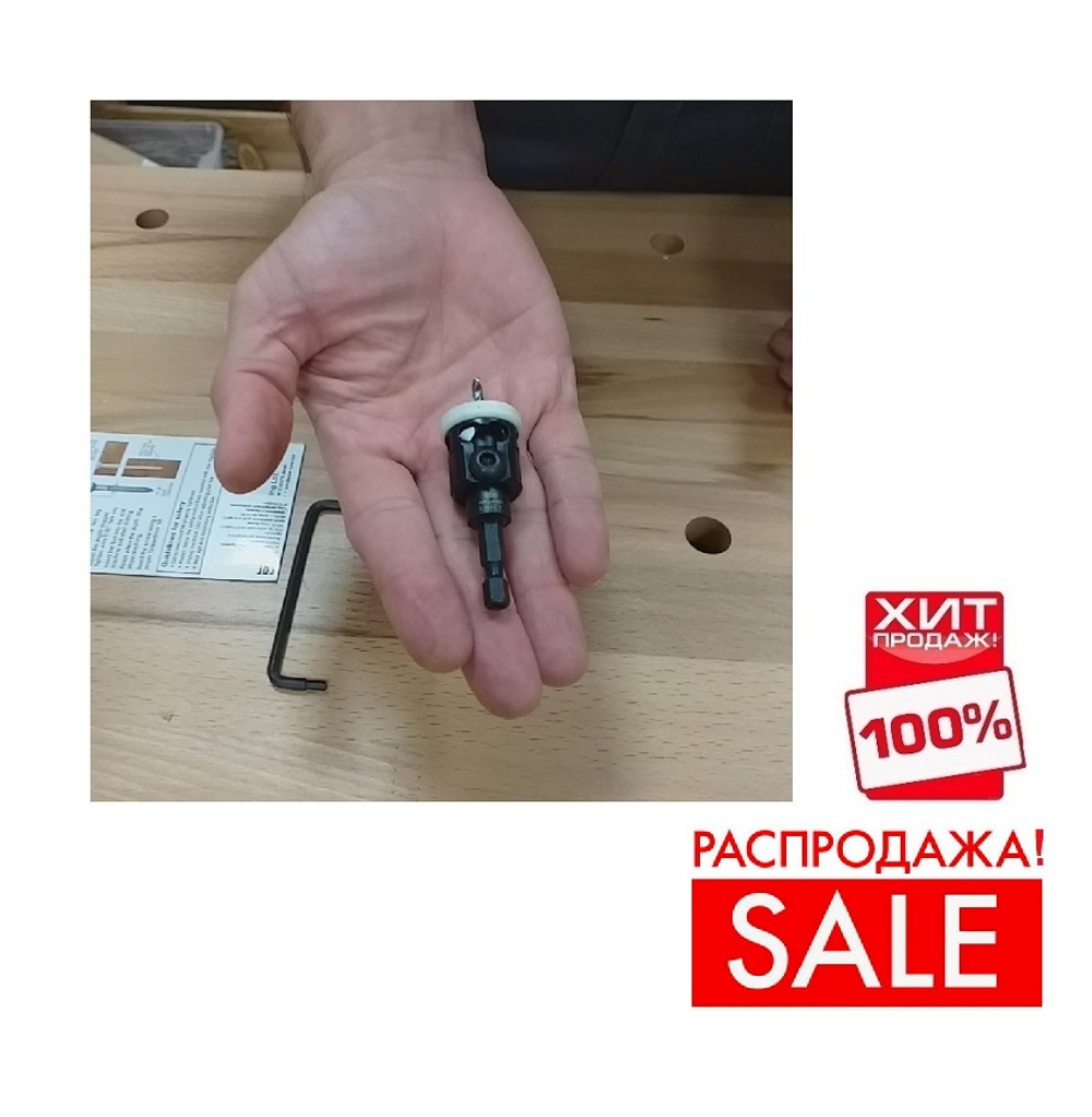 РАСПРОДАЖА ХИТ! Зенковка оправка коническая БЕЗ ЦАРАПИН D 12,7 сверло 3,6 универсальная спираль DK хвостовик HEX1/4_S Кольцо фторопласт WPW AQP3604SC