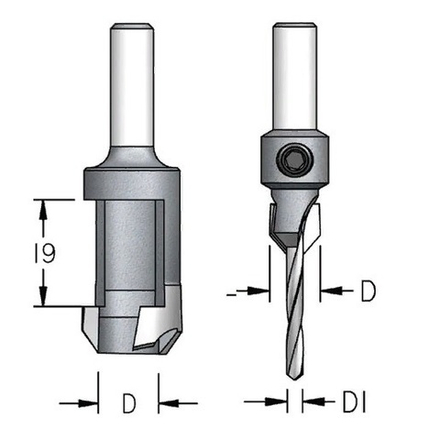 ХИТ! Комплект зенковки и пробочник WPW D10 универсальное сверло 4 хвостовик 8_OLD_S PL10405