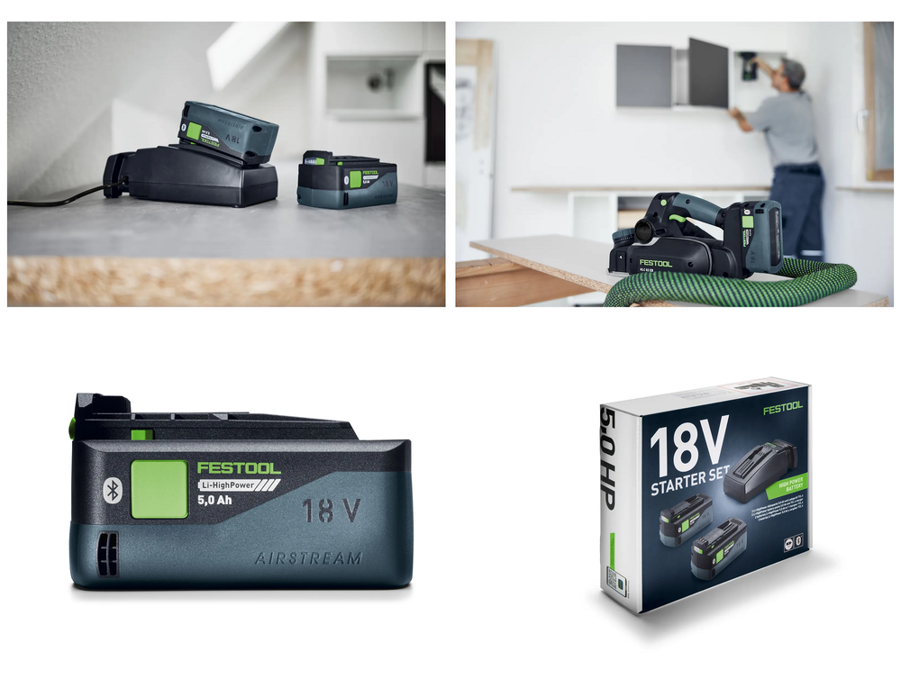 Новинка 2026! Энергокомплект стартовый FESTOOL 18В 2xHP5,0/TCL6, ДВА Аккумулятора BP 18 Li 5,0 HP-ASI 2x HighPower, Быстрозарядное устройство TCL 6 578736