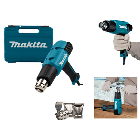 Новинка! Строительный фен Термопистолет сетевой Makita HG 6031VK 1,8 кВт, 9 настроек и плавная регулировка температуры 50 – 600°, 2 скорости настройки воздушного потока 250/500 л/мин, в кейсе HG6031VK