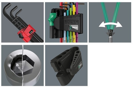 Набор 9 предметов Г-образные КЛЮЧИ, с фиксацией, с шаром 950 / 9 SPKL Hex-Plus Multicolour HF BlackLaser 1 WERA WE-022210