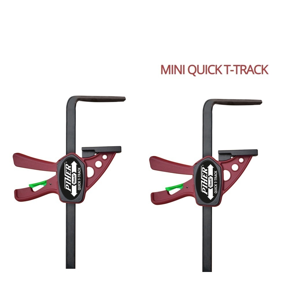 ВМЕСТЕ ВЫГОДНЕЕ ХИТ! Комплект 2 шт Струбцины одноручные быстрозажимные для работы с шинами Piher Mini Quick T-Track 15 см 600 N 52101 М00013378 N094-2AM